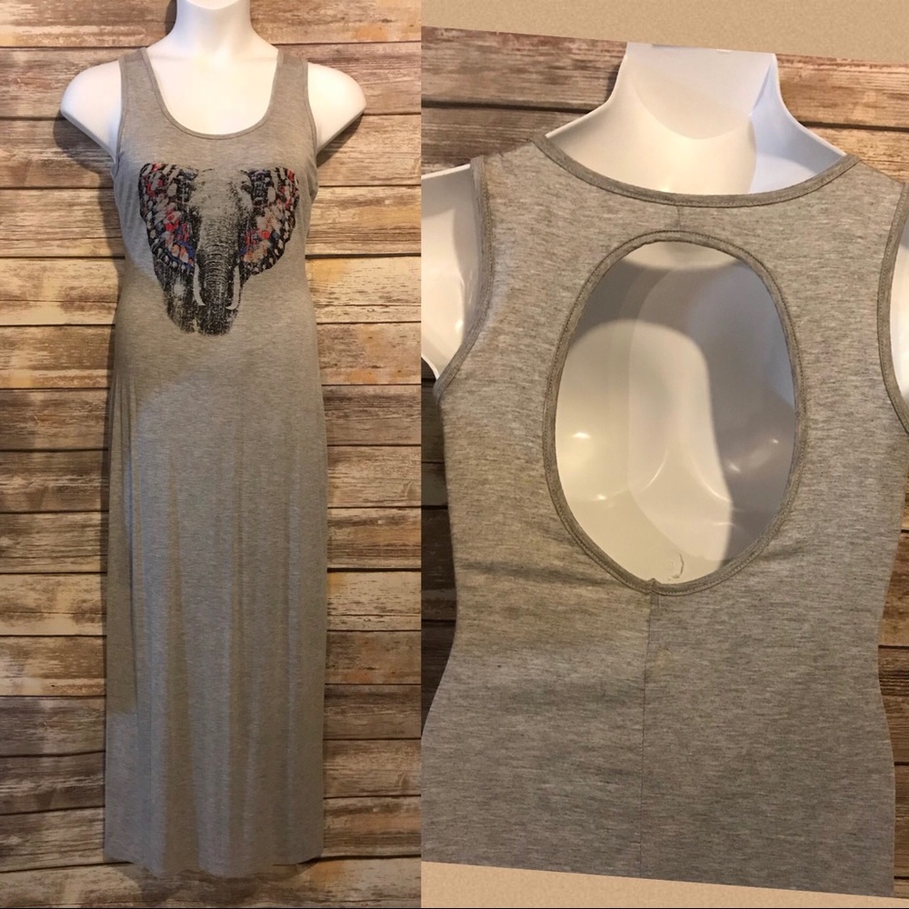 ENOUGH ABOUT ME NWT Elephant Grey Maxi Dress